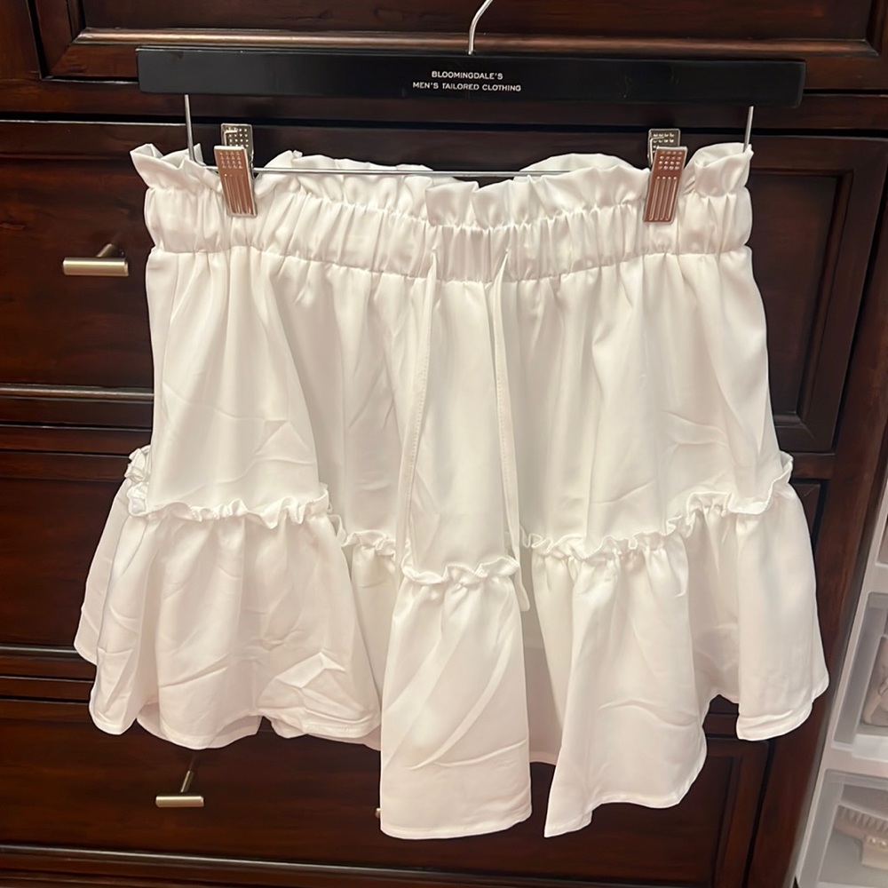 White mini skirt